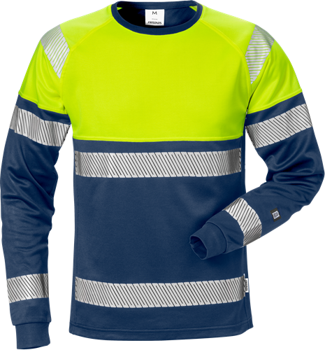 Výstražné tričko s dlouhým rukávem tř. 1 7519 THV Velikost: XS, Barva: Hi-Vis Yellow/Navy