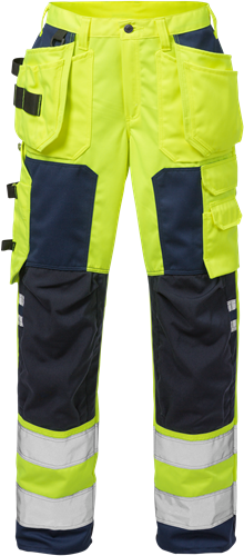 Výstražné řemeslnické kalhoty dámské tř. 2 2125 PLU Velikost: 48, Barva: Hi-Vis Yellow/Navy