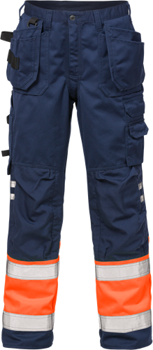 Výstražné řemeslnické kalhoty tř. 1 2029 PLU Velikost: D100, Barva: Hi-Vis Orange/Navy