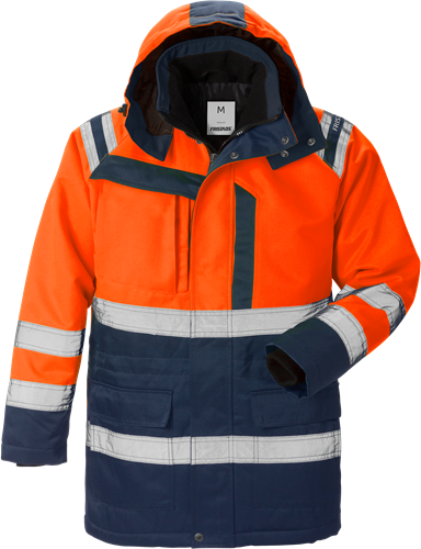 Výstražný zimní kabát třída 3 4042 PP Velikost: XL, Barva: Hi-Vis Orange/Navy