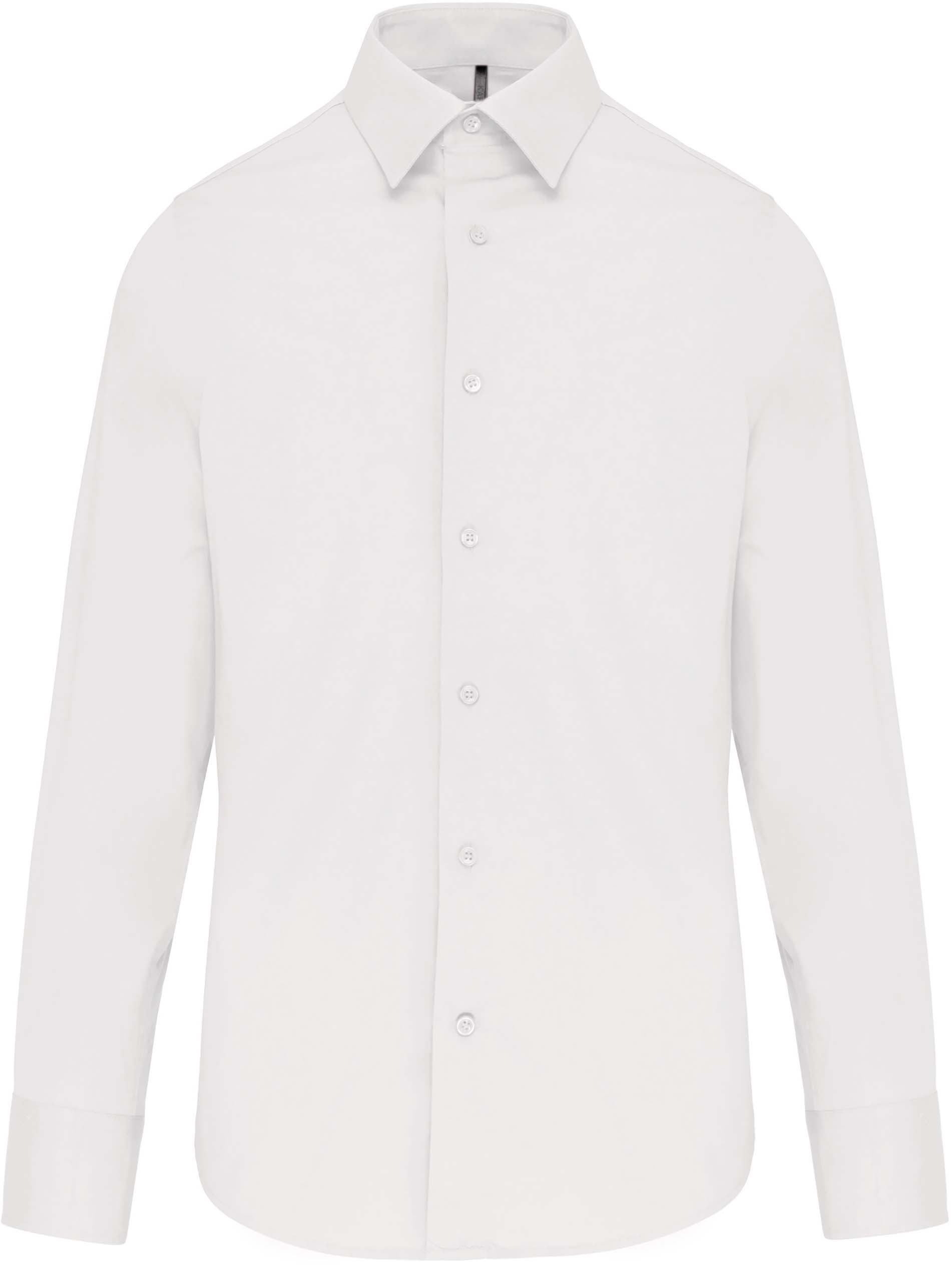 Pánská strečová košile s dlouhým rukávem Velikost: L, Barva: white, Rozměr: 80,30/57