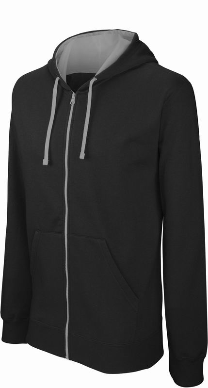 Pánská mikina s kontrastní kapucí Contrast Hooded Sweatshirt Velikost: XL, Barva: Black/Fine Grey, Rozměr: 75,50/61