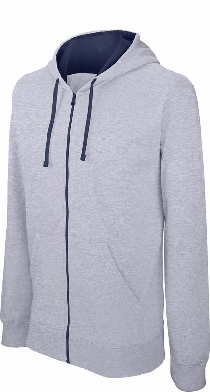 Pánská mikina s kontrastní kapucí Contrast Hooded Sweatshirt Velikost: M, Barva: oxford grey/navy, Rozměr: 71,50/55