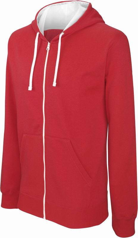 Pánská mikina s kontrastní kapucí Contrast Hooded Sweatshirt Velikost: M, Barva: red/white, Rozměr: 71,50/55
