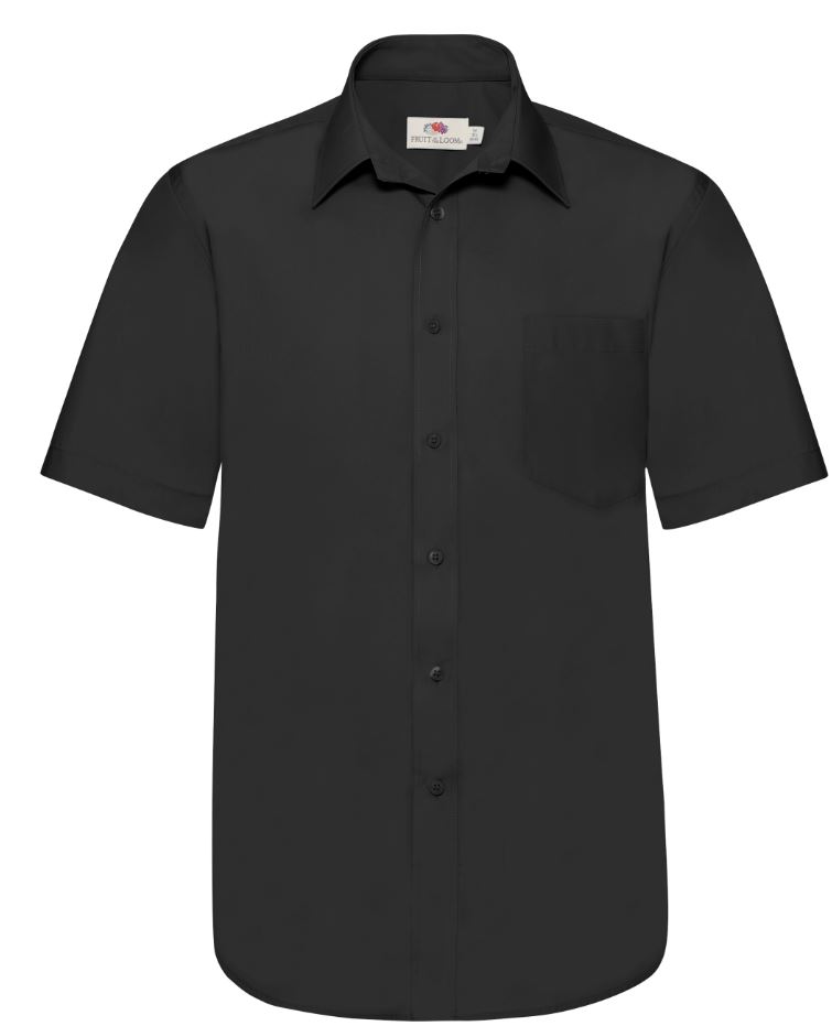 Pánská popelínová košile kr.rukáv Short Sleeve Popelin Shirt Velikost: 3XL, Barva: black, Rozměr: 88/74,5