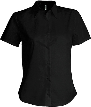 Dámská košile s krátkým rukávem v nežehlivé úpravě Velikost: L, Barva: black, Rozměr: 68,75/53