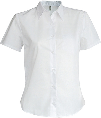 Dámská košile s krátkým rukávem v nežehlivé úpravě Velikost: 4XL, Barva: white, Rozměr: 76,50/65