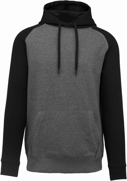 Mikina unisex Adult two-tone hooded sweatshirt Velikost: S, Barva: Grey Heather/Black, Rozměr: 70/52