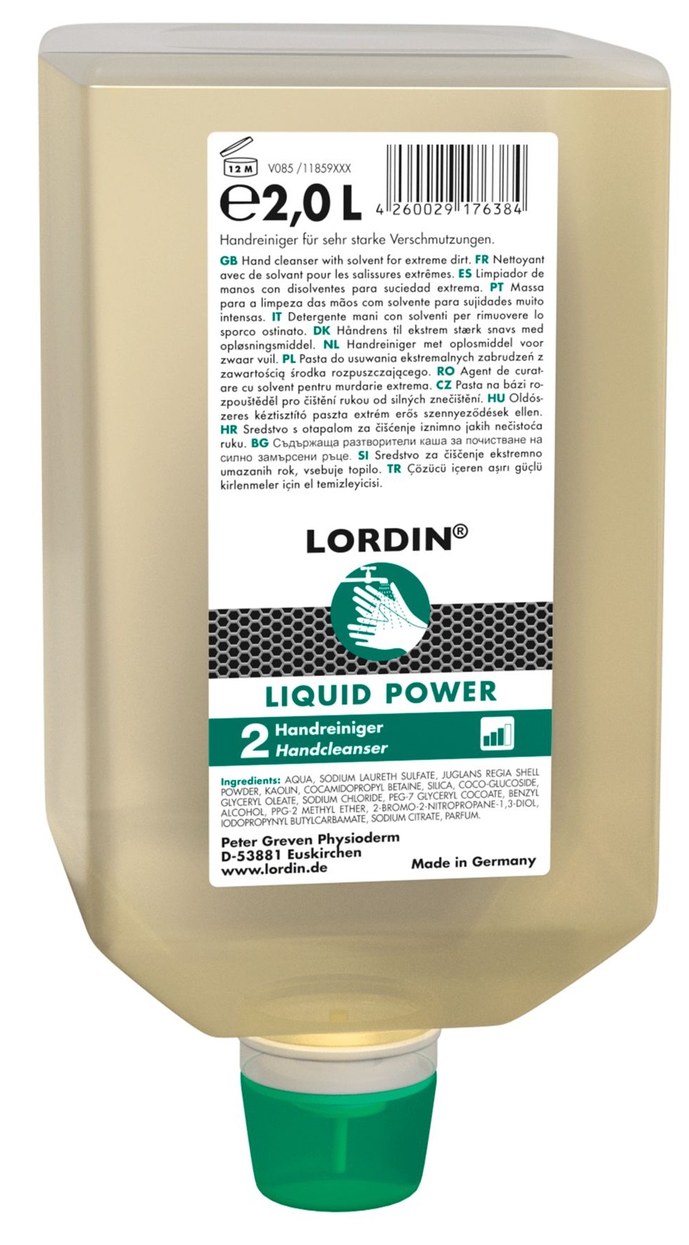 LORDIN® LIQUID POWER - mycí pasta 2L měkká lahev pro dávkovač