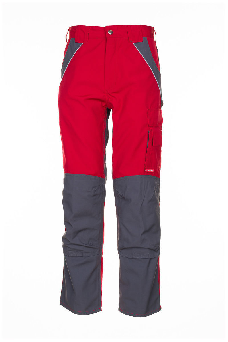 Pracovní kalhoty PLALINE pas Velikost: 48, Barva: červená/břidlicová