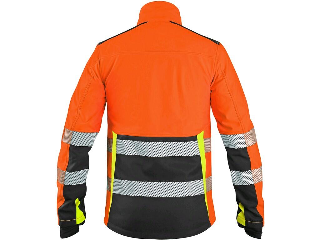 Bunda CXS BENSON, výstražná, softshell, pánská, oranžovo - černá Velikost: 2XL