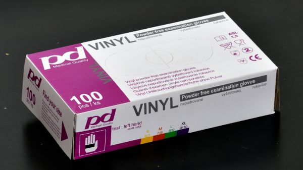 Vinylové transparentní nepudrované rukavice PD-VN-PWF Velikost: M