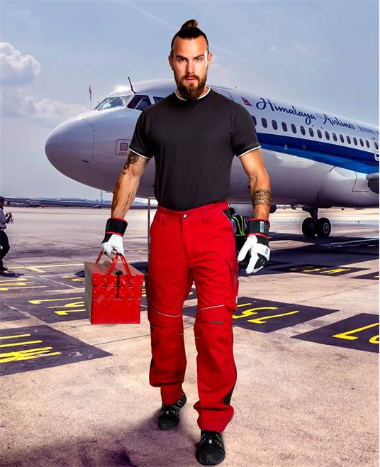 Kalhoty ARDON®URBAN+ jasně červené Velikost: L, Délka: 194 cm