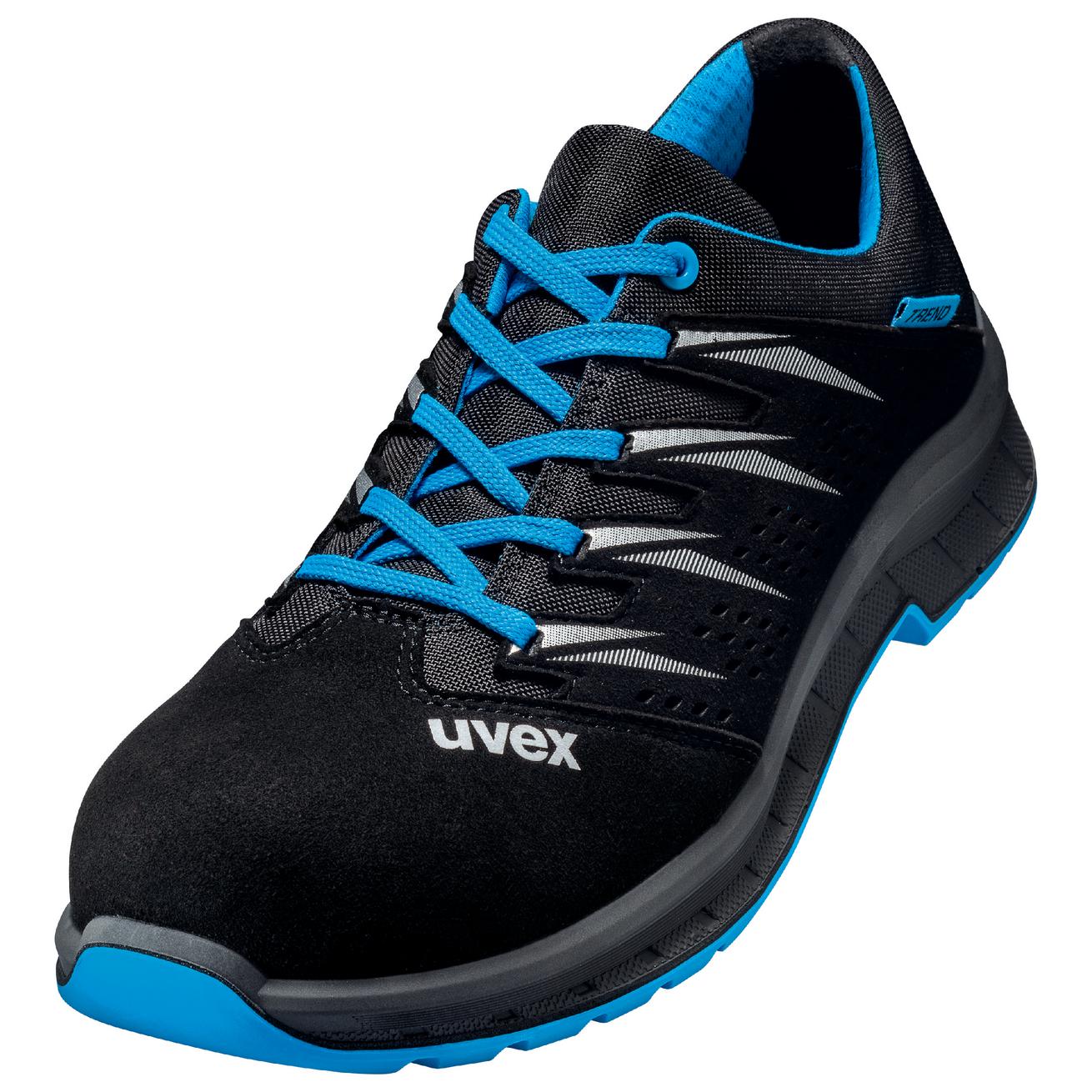 Perf. polobotka obuv uvex 2 trend, šíře 11, S1 SRC, černá/modrá 6937 Velikost: 40, Kód produktu: 6937840
