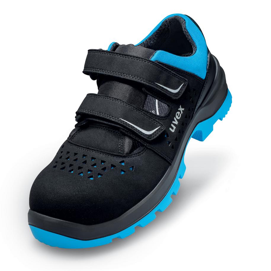 Sandál uvex 2 xenova , šíře 11, S1 SRC, mikrovlákno, barva černá/modrá 9553 Velikost: 45, Kód produktu: 9553845