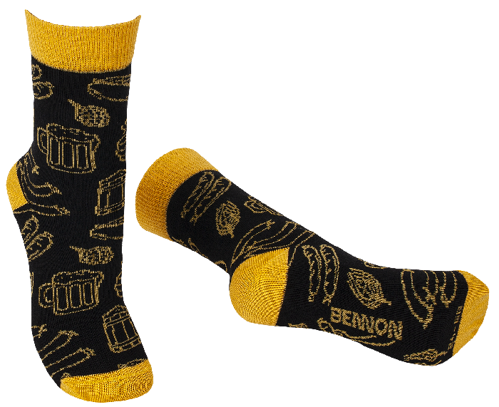 BENNONKY Beer Socks black/yellow Velikost: 45-47