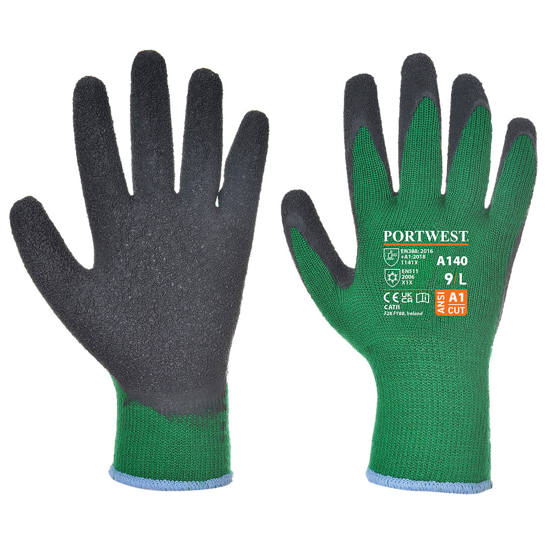 Thermal Grip Glove - Latex Velikost: L, Barva: Green/Black
