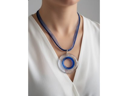 Donut křišťálový s modrým středem