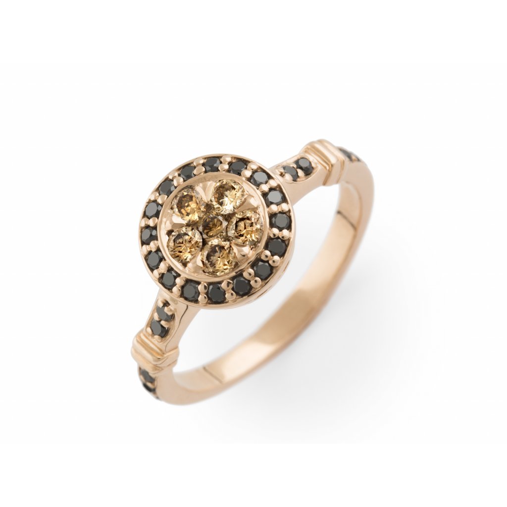 Prsten Alessandria z růžového zlata s diamanty