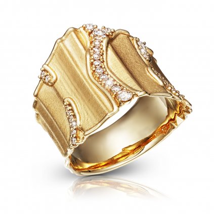 Prsten Venera ze žlutého zlata s diamanty