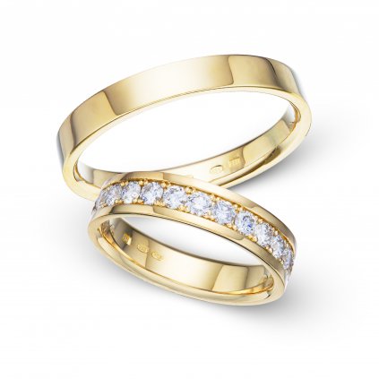 Snubní prsteny Mr&Mrs 04 s diamanty