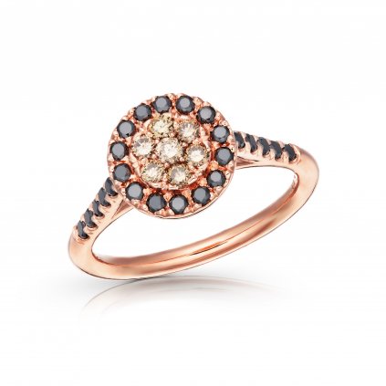 Prsten Linda z růžového zlata s diamanty