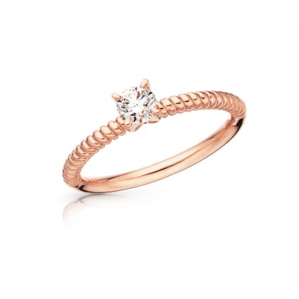 Prsten Laura z růžového zlata s diamantem