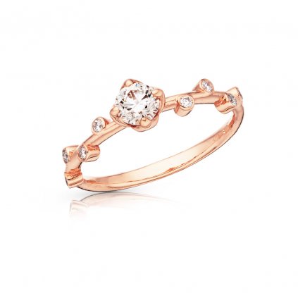 Prsten Lívie z růžového zlata s diamanty