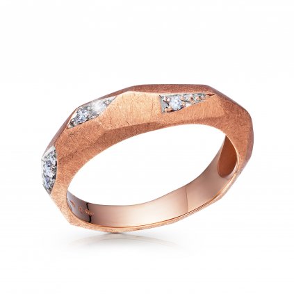 Prsten Marco z růžového zlata s diamanty