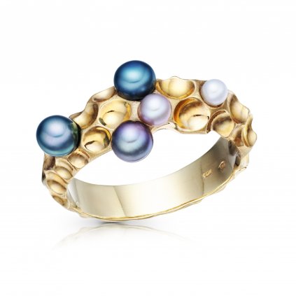 Zlatý prsten Silvia s perlami