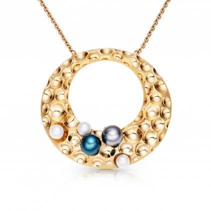 Zlatý náhrdelník Silvia s perlami