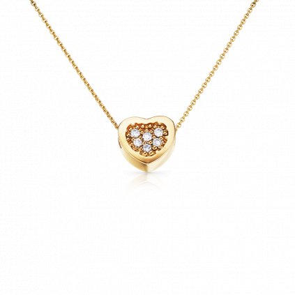 Náhrdelník Diamonds Heart ze žlutého zlata s diamanty
