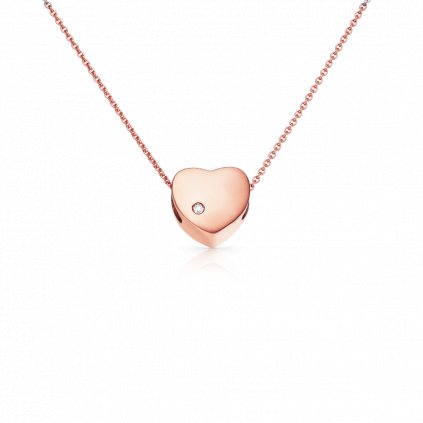 náhrdelník Heart z růžového zlata s diamantem