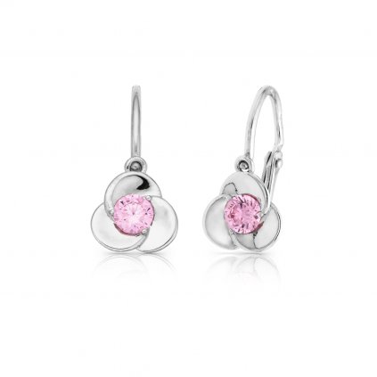 Zlaté dětské náušnice Little Pink se safírem