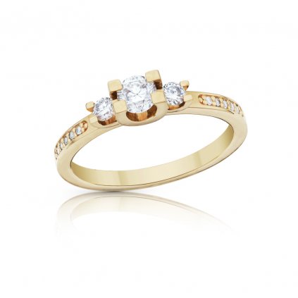 prsten Alice ze žlutého zlata s diamanty
