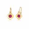 Zlaté dětské náušnice Little Red s rubínem