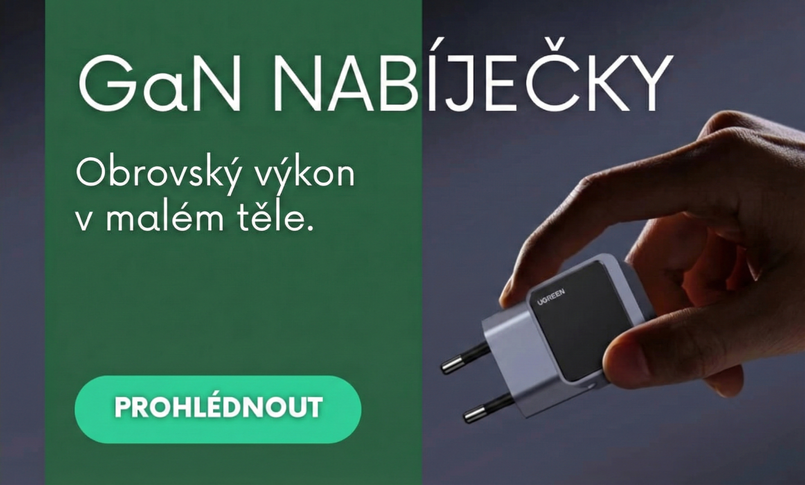 GAN nabíječky - velký výkon, malé tělo