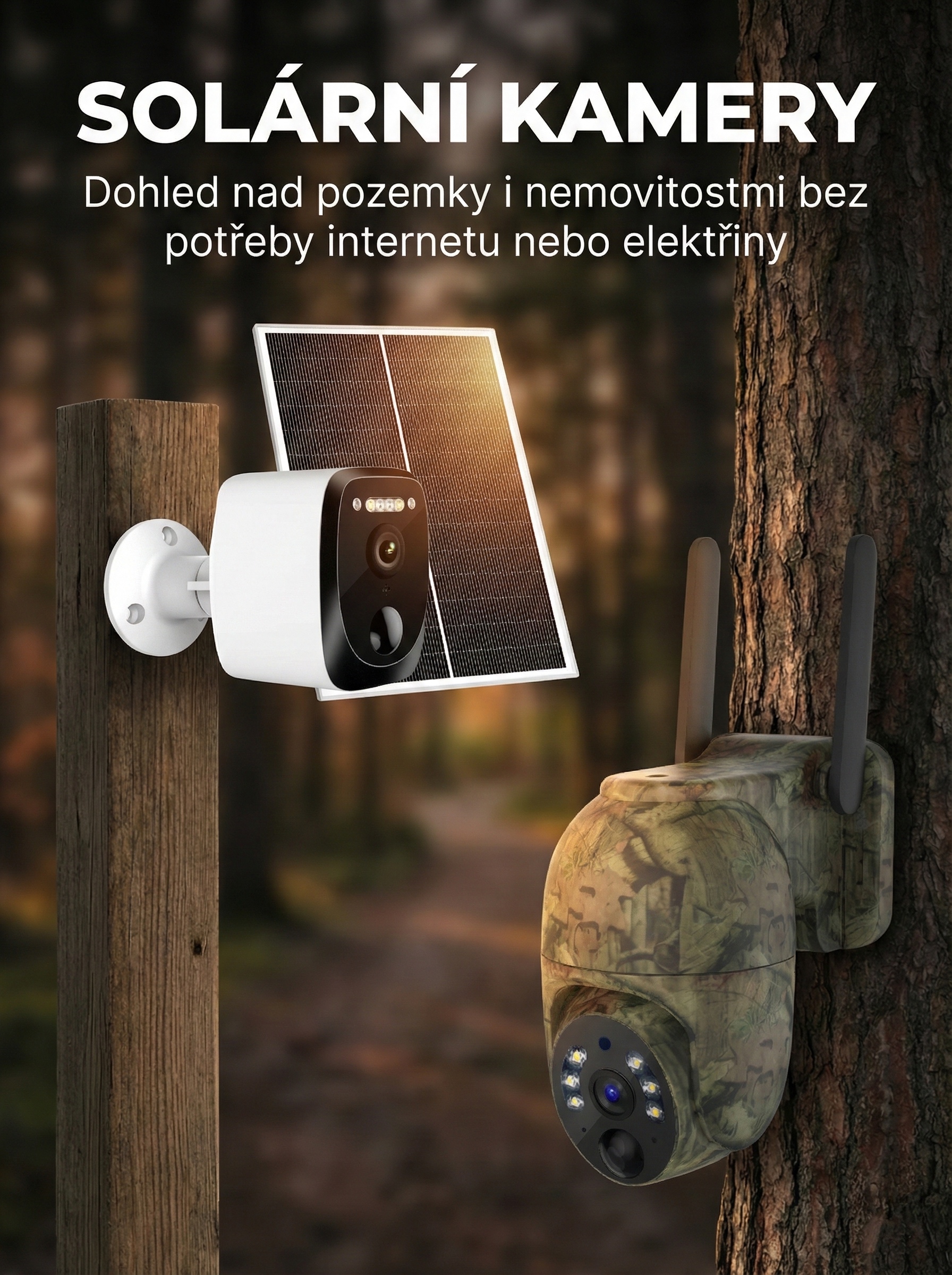 Solární kamery pro dohled nad nemovitostmi a pozemky