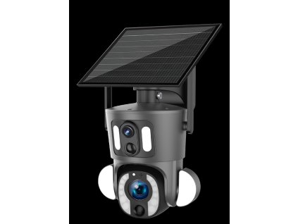 4G solární PTZ kamera s dvojitou čočkou, 10x optickým zoomem a rozlišením 6 Mpx