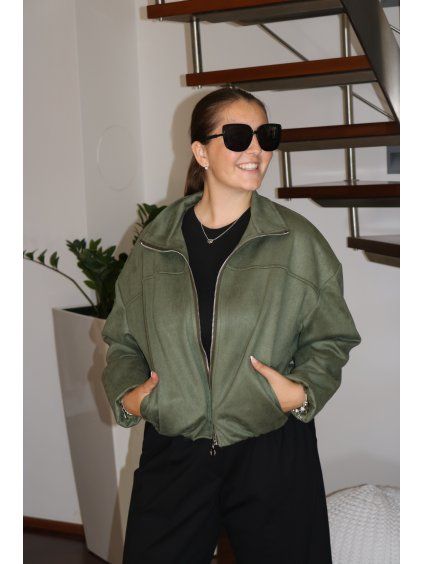 SUEDE Bunda khaki
