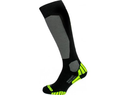 Lyžařské ponožky BLIZZARD Merino Racing černá/žlutá (Velikost 35/38)