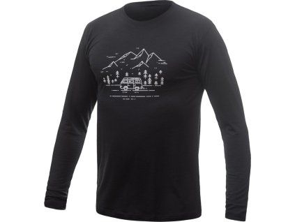 Pánské termo triko SENSOR Merino Active PT Van Life černá (Velikost M, Barva černá)