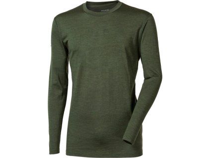 Pánské merino triko PROGRESS Original LS khaki (Velikost S)
