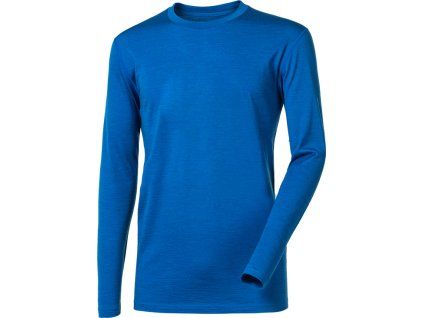 Pánské merino triko PROGRESS Original Ls modrý melír (Velikost S)