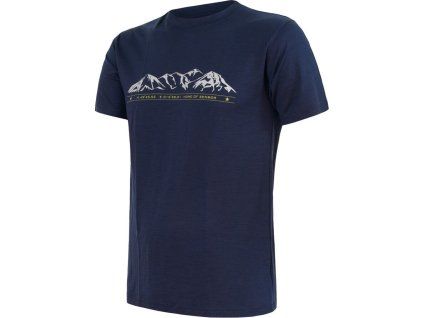 Pánské merino triko SENSOR Active Pt Mountains deep blue (Velikost M, Barva modrá)
