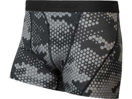 Pánské merino boxerky SENSOR Impress černá/honeycomb (Velikost S, Barva černá)