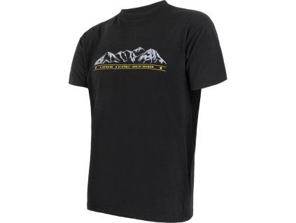Pánské merino tričko SENSOR active pt mountains černá (Velikost XL, Barva černá)