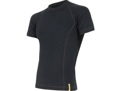 Pánské merino tričko SENSOR df černá (Velikost M, Barva černá)