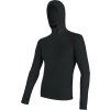 Pánské merino tričko s kapucí SENSOR df černá (Velikost XL, Barva černá)