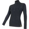 Dámské merino tričko SENSOR df černá zip (Velikost M, Barva černá)